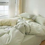 elvesmall Cream Style Pink Yellow Bedding Set Twin Full Queen King Size Bed Linen Girls Adults 180x220cm Bed Flat Sheet Pillowcase Kawaii