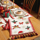 elvesmall  Christmas Table Runner Table Path Christmas Decoration Home Table Setting Dining Vintage Wedding Family Party Christmas Placemat