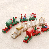 elvesmall  Plastic Train/New Wooden Christmas Ornament Merry Christmas Decoration For Home Xmas Gifts Noel Natal Navidad New Year