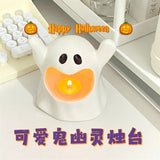 elvesmall  Carnival Halloween Cute Ghost Candle Ceramic Decoration Atmosphere Bar KTV Desktop Decoration