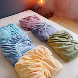 elvesmall Autumn Winter Warm Fitted Bed Sheet Flannel Soft Comfortable Queen Bed Sheets Thicked Coral Fleece Mattress Cover Plush Bedsheet