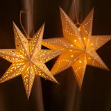 elvesmall Hollow Star Hanging Pendant Light Eid Mubarak Ramadan Kareem Decoration 2024 paper Lantern Islamic Muslim Party Supplies wedding