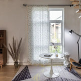 elvesmall  Floral Curtains 1 Panel Short Drapes Tassel Rod Pocket Semi-Sheer Boho Daisy Bedroom Living Room Farmhouse Rustic Window Curtain