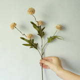 elvesmall  Artificial Flower 5 Head Dandelion False Flower 51cm Small Thorn Ball Hydrangea Simulation Plant For Home Wedding Decorations
