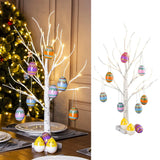 elvesmall  60cm Easter LED Birch Light Tree Decorations For Home Table Easter Egg Ornament Hanging organic Tree Happy Easter Party Supplies