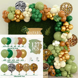 elvesmall  Jungle Animal Balloon Garland Arch Kit 1st Birthday Party Decoration Kids Boy Baby Shower Safari Decor Latex Balloons