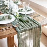 elvesmall  Table Runner Semi-Sheer Personalize Vintage Wedding Decoration Kitchen Dinner Tablecloth Retro Boho Event Designing