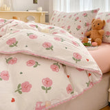 elvesmall  Home Textiles Bedding Set Soft Cotton Quality Queen Duvet Cover Set Sheets Pillowcase Bed Linen Single Double Bedding Sets 이불