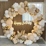 elvesmall 105pcs White Sand Gold Balloons Garland Arch Kit,Boho Wedding Baby Shower Anniversary Day Mother's Day Party Decorations