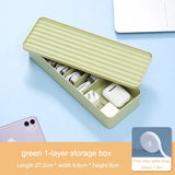 elvesmall Cable Storage Box Transparent Plastic Data Line Storage Container for Desk Stationery Multifunctional headset Data charging line