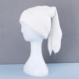 elvesmall cute Rabbit ears Beanies Soft Warm Fluffy Winter Hat for Women Knitted Hat Skullies Beanies Female Bonnet Solid color