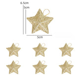 elvesmall Gold Glitter Star Ornaments Christmas Tree Hanging Pendant 2024 Christmas Decorations for Home Navidad New Year Party DIY Gift