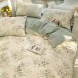 elvesmall  Ins Black Bowknot Bedding Set Pink Bed Flat Sheet Duvet Cover Twin Full Queen Princess Style Bed Linen Girls Floral Quilt Cover
