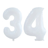 elvesmall 2pcs 30/40inch Giant White Number Balloon 16 18 25 30 40 50 Foil Balloons Birthday Wedding Baby Shower Decoration Figures Globos