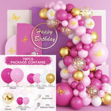 elvesmall Macaron Butterfly Balloon Garland Arch Kit Birthday Party Decor Kids Baby Shower Girl Latex Ballon Chain Wedding Party Supplies