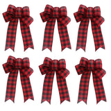 elvesmall 6 Pieces Christmas Bows Holiday Christmas Wreaths Bows Xmas Tree Decoration Bowties DIY Gift Wrapping for Home Party Decor