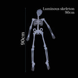 elvesmall Halloween Hanging Luminous Skeleton Decoration Full Body Noctilucent Ghost Bone Halloween party Outdoor Garden Crazy Scary props