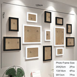elvesmall 13Pcs/Set Classic Wood Picture Frames For Wall Hanging Photo Frame Wall With Plexiglass Wooden Frame For Home Decoration