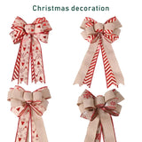 elvesmall  1PC Large Christmas Bow Christmas Tree Decoration New Year's Eve Decorations Christmas Party Ribbon Bow Linen Bowknot
