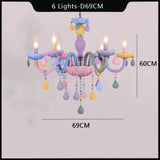 elvesmall European Children's Room LED Chandeliers Macaron Color Pendant Light Kids Room Boys Girls Bedroom Decor Ceiling Lamps Lustre