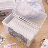 elvesmall INS Transparent Plastic Storage Box 3 Inch Photocards Small Card Storage Box Desk Organizer Box Classification Box Stationery