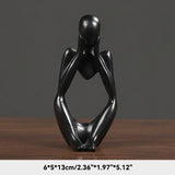 elvesmall Sand Color The Thinker Abstract Statues Sculptures Yoga Figurine Nordic Living Room Home Decor Decoration Maison Desk Ornaments