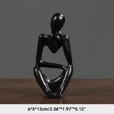 elvesmall Sand Color The Thinker Abstract Statues Sculptures Yoga Figurine Nordic Living Room Home Decor Decoration Maison Desk Ornaments