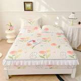 elvesmall Summer Cooling Mattress Cover Couple Cool Sleeping Mat Korean Lace Latex Cold Feeling Sheet Double Folding Bed Protection Pad
