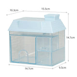 elvesmall Transparent Desktop Storage Box Creative Small House Pen Holder Student Kawaii Stationery Cosmetic Organizer Rack Drawer Cute