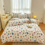 elvesmall  Home Textiles Bedding Set Soft Cotton Quality Queen Duvet Cover Set Sheets Pillowcase Bed Linen Single Double Bedding Sets 이불
