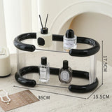 elvesmall Acrylic Perfume Storage Organizer Rack Multi-layer Doll Display Stand Holder Transparent Desktop Entryway Storage Box Organizer