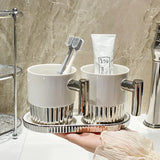 elvesmall  -  Lovers Mouthwash Toothbrush Cup Drink Water Coffee Mug Ceramic Cup Bathroom Storage Rack Tray Hotel Home Wash Toothbrush Cups
