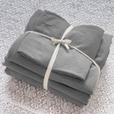 elvesmall Washed Cotton Duvet Cover Set, Minimalist Style Bedding Set, Plain Simple Sheet, 2 Pillow Cases