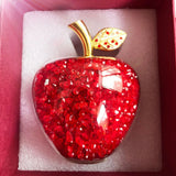 elvesmall European-style Crystal Glass Apple Ornaments Book Counter Top Decoration Luxury Christmas Crystal Glass Apple Home Decoration