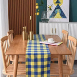 elvesmall  Christmas Decorations Yarn-dyed Plaid Xmas Table Runner Festive Decor Tablecloth Nordic Rectangular Table Mat House warming gift