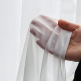 elvesmall  Modern Solid White Sheer Curtain for Living Room Translucent Sunscreen Window Drape Balcony Kitchen Custom #E