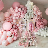 elvesmall Pink Balloons Arch Baby Pink Rose Gold Latex Balloon Garland Kit Baby Shower Girl Birthday Party Wedding Anniversary Decoration