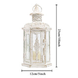 elvesmall Vintage Nordic Candle Holder Lanterns Candles Aesthetic Hanging Lantern Iron Lantern Black Home Decor Wedding Room Decoration