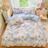 elvesmall Four-Season Universal Flower Style Cotton Bedding Set: 1 Duvet Cover 2 Pillowcases (No Sheets), Suitable for Singles or Couples