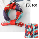 elvesmall Women Small Satin Silk Scarf Square Print Wrap Foulard Femme Handkerchief Bandana Neck Hair Skinny Tie Scarves Shawls