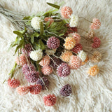 elvesmall  Artificial Flower 5 Head Dandelion False Flower 51cm Small Thorn Ball Hydrangea Simulation Plant For Home Wedding Decorations