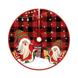 elvesmall 90cm Christmas Tree Skirt Red Rustic Snowflake Santa Claus Printed Xmas Tree Carpet Christmas Decor Mat New Year Decor For Home