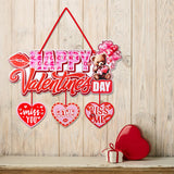 elvesmall Valentine's Day Theme Door Hanger Ornaments Love Heart Door Signs Pendants DIY Valentines Day Wall Door Home Decoration