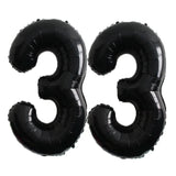 elvesmall 2pcs 40inch Huge Black Number Foil Balloons Birthday Party Decorations Adult Kids 10 11 12 15 20 25 30 45 50 60 Year Old Supplie