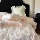 elvesmall  Esthetic 5D rose Bed linen cotton bed cover full set room decor Quilt duvet cover double bed sheets set Comforter bedding set