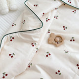 elvesmall  High End Cherry Summer Cooling Blanket 100% Cotton Skin Friendly Breathable Summer Quilt Washable Queen Quilt for Child Adults