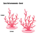 elvesmall 2Pcs Little Mermaid Theme Party Decorations DIY Felt Coral Table Ornament Under the Sea Girl Birthday Party Supplies Baby Shower