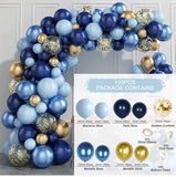 elvesmall Navy Blue Silver Balloon Garland Arch Kit Confetti Ballons Birthday Party Decor Kids Baby Shower Graduation Decor Wedding Supply