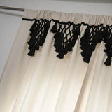 elvesmall Home Decoration Curtains Living Room Bedroom Semi-shading Bay Window Curtain American Solid Color Woven Polyester Cotton Fabric