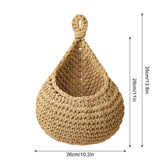 elvesmall  1pc Handwoven Wall Hanging Fruit Vegetable Basket Teardrop Plant Basket Kitchen Table Wall Hanging Storage Basket Container